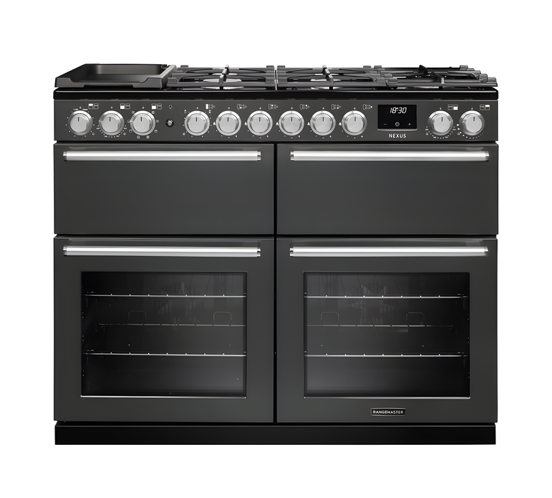 Rangemaster Nexus 110 NEXB110DFPSLT/CM1 - Slate Dual Fuel Range Cooker - 110cm 7 Zone - A Energy
