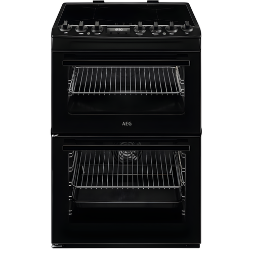 AEG CIX6540ACB - Black Induction Electric Cooker with Double Oven - 77/39L Capacity - A Energy Rating