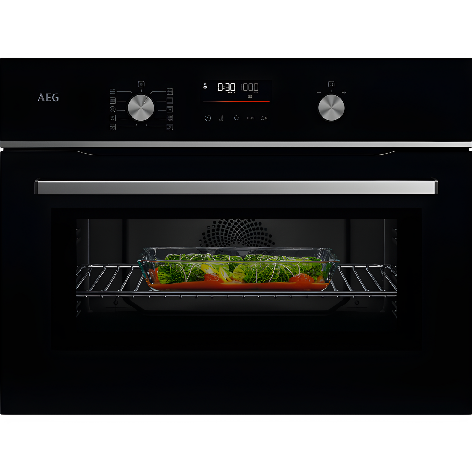AEG GK6NK401B - Black Built-In Combination Microwave - 44L Capacity