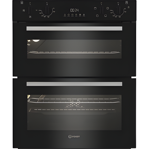 Indesit DUI 10D B - Black Built Under Double Oven - 48L + 36L - A++ Energy
