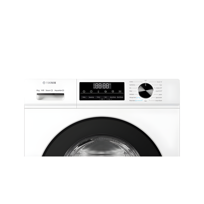 Teknix TK3W814XW - White 8KG Washing Machine - 1400 RPM - A energy