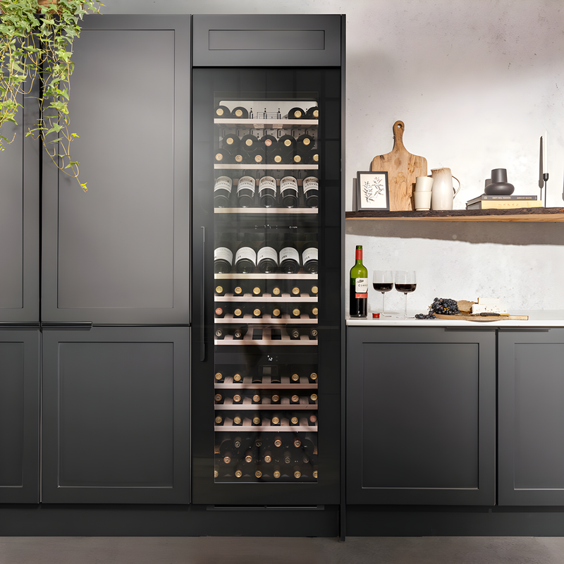 Caple WC1796BG - Black Glass Triple Zone Wine Cooler - 89 Bottle Capacity - G Energy