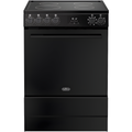 Belling BEL FSA VISION SGL 60Ei BLK 444412053 - Black Induction Electric Cooker - 68L Single Oven - A Energy Rating