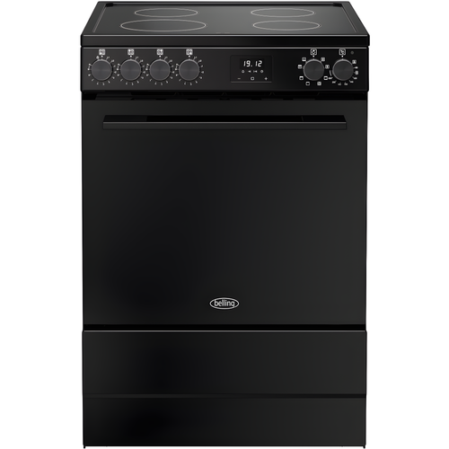 Belling BEL FSA VISION SGL 60Ei BLK 444412053 - Black Induction Electric Cooker - 68L Single Oven - A Energy Rating