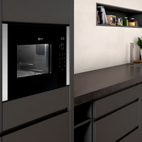 Neff HLAWD53N0B - Stainless steel Built in Electric Microwave - Hydrolytic cleaning