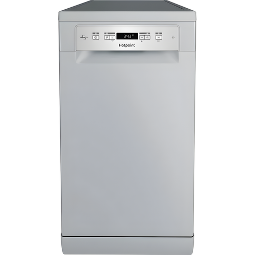 Hotpoint HP3FC10BS7A0SUK - Silver Freestanding Slimline Dishwasher - 10 Place Settings - C Energy