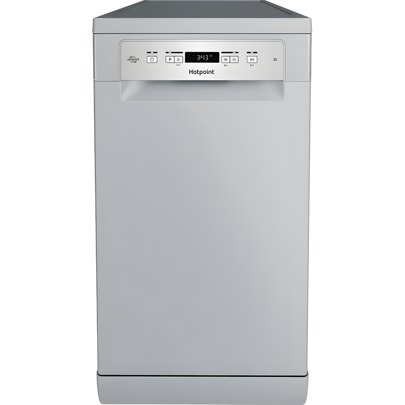 Hotpoint HP3FC10BS7A0SUK - Silver Freestanding Slimline Dishwasher - 10 Place Settings - C Energy