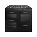 Inalto IR100DFMCB - Black/Silver 100cm Range Cooker - Dual Fuel - AAA Energy Rating