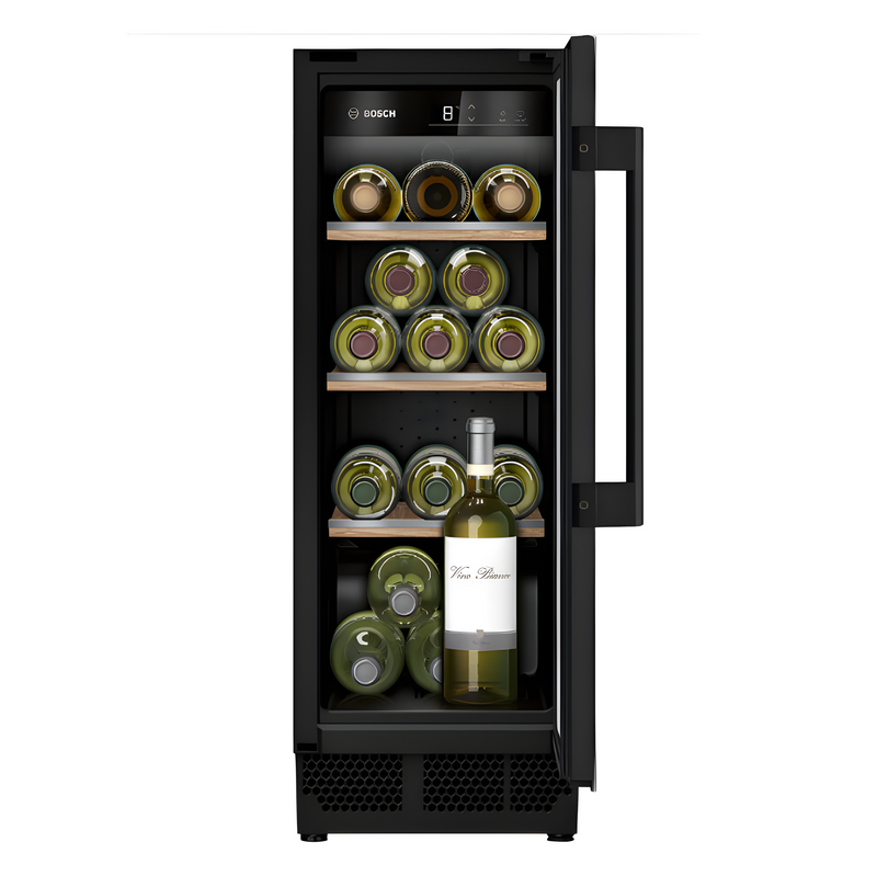 Bosch KUW20VHF0G - Black 21 Bottle Capacity Wine Cooler - F energy