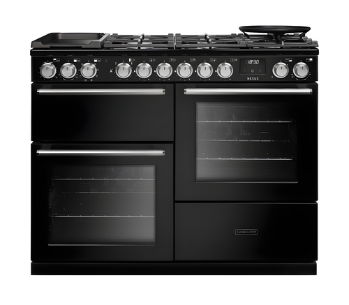 Rangemaster Nexus 110 NEXO110DFPCBL/CM1 - Charcoal Black Dual Fuel Range Cooker - 110cm - A Energy