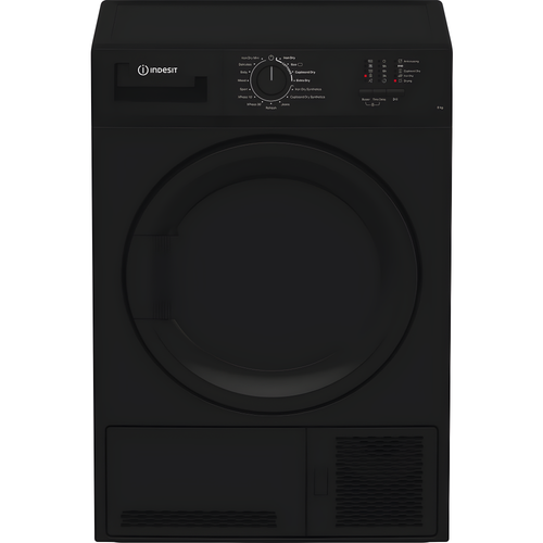 Indesit C YD C82 BBGL UK - Black 8KG Condenser Tumble Dryer - B Energy Rated