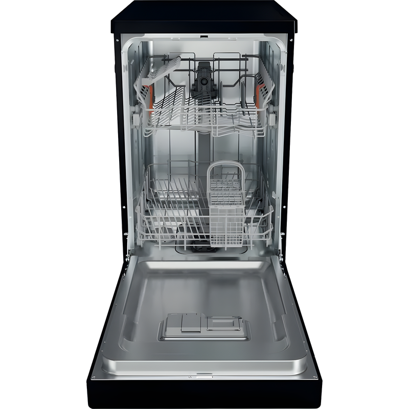 Hotpoint HP2FD10CS90BUK - Black Freestanding Slimline Dishwasher - 10 Place Settings - D Energy
