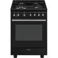 Smeg CX61GMBL Concert - Black Dual Fuel Cooker with Single Oven - 4 Gas Burners - 70L Capacity - A Energy Rating