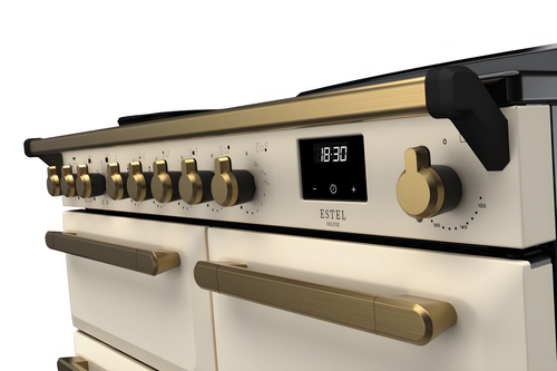 Rangemaster ESDL100EIPPCR/AB1 Estel Deluxe 100cm Induction Pale Cream/Antique Brass