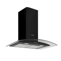 Caple CGC711BK - Black Glass Chimney Hood - 70cm - C Energy Rating