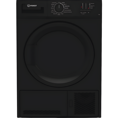 Indesit C YD C82 BBGL UK - Black 8KG Condenser Tumble Dryer - B Energy Rated