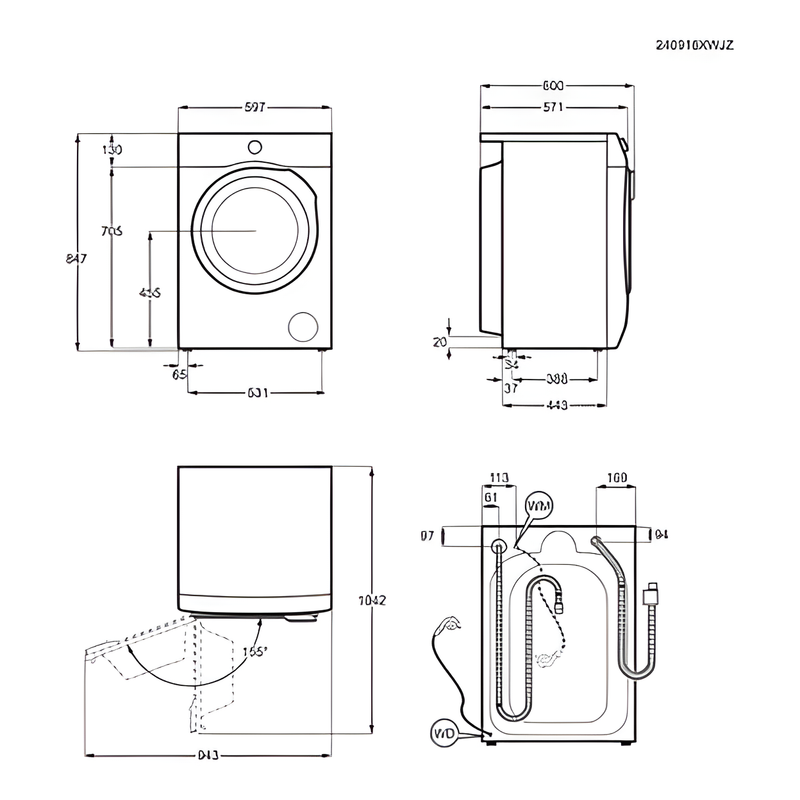 AEG LWR7196U4B - Graphite 9/5KG Washer Dryer - 1600 RPM - A Energy