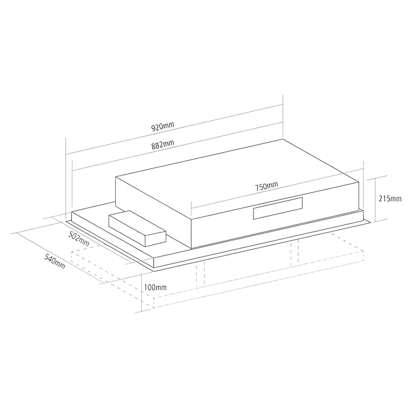 Caple Extractor Remote Control Caple CE930 - White 92cm A+ Rated Ceiling Extractor - 745m³/h Extracti ...
