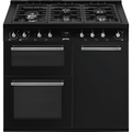 Smeg CX113GMBL - Black 110cm Range Cooker - Dual Fuel Triple Cavity - A/B Energy