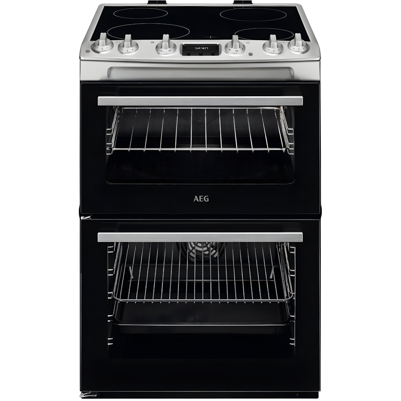 AEG CCX6540ACM - Stainless Steel Ceramic Electric Cooker with Double Oven - 77/39L Capacity - A Energy Rating