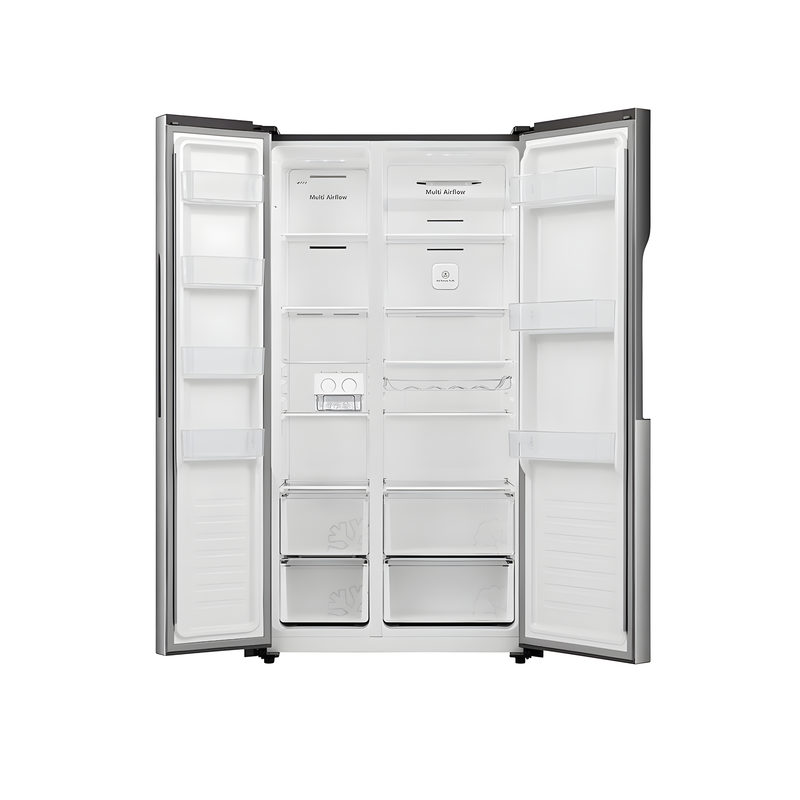 Teknix THSBS1791PX - Silver American Frost Free Fridge Freezer - E energy