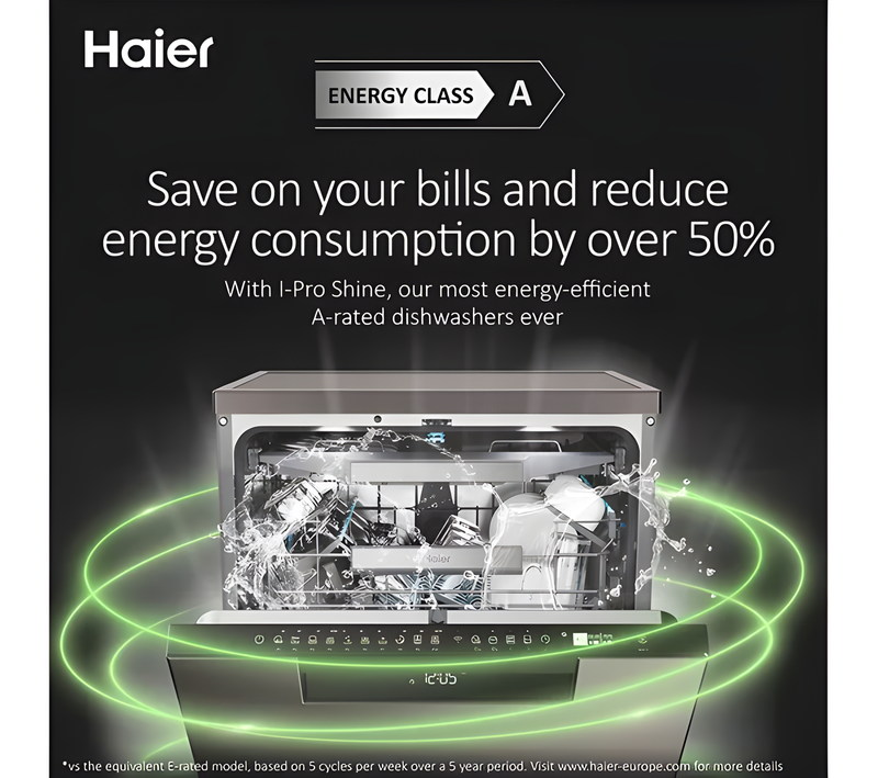 Haier XF4A4M4PA - Graphite Freestanding Dishwasher - 14 Place Settings - A Energy