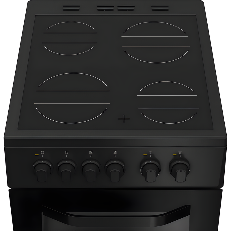 Hotpoint HTE5VCB - Black 50cm Electric Cooker - Ceramic Hob - A Energy