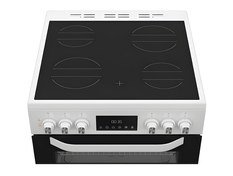Hotpoint HTE6VDCW - White 60cm Electric Cooker - Ceramic Hob - A Energy