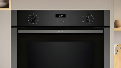 Neff B1ACE4AG3B - Black/Graphite Single Oven - 71L Built-In - A+ Energy