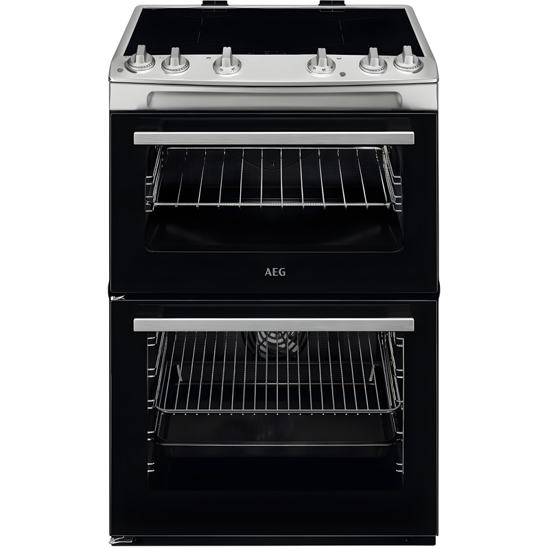 AEG CIX6500ABM - Stainless Steel Induction Electric Double Oven Cooker - 77/39L Capacity - A Energy Rating