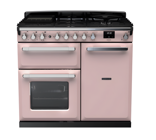Rangemaster ESDL100DFPPPK/CM1 Estel Deluxe 100cm Dual Fuel Pale Pink/Chrome