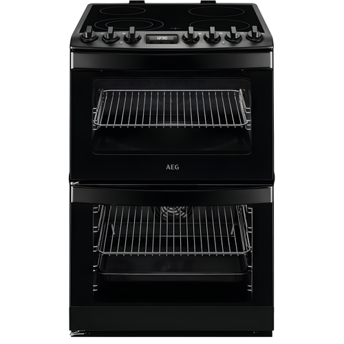 AEG CCB6741MCB - Black Double Electric Cooker - 73/39L Capacity - A Energy Rating