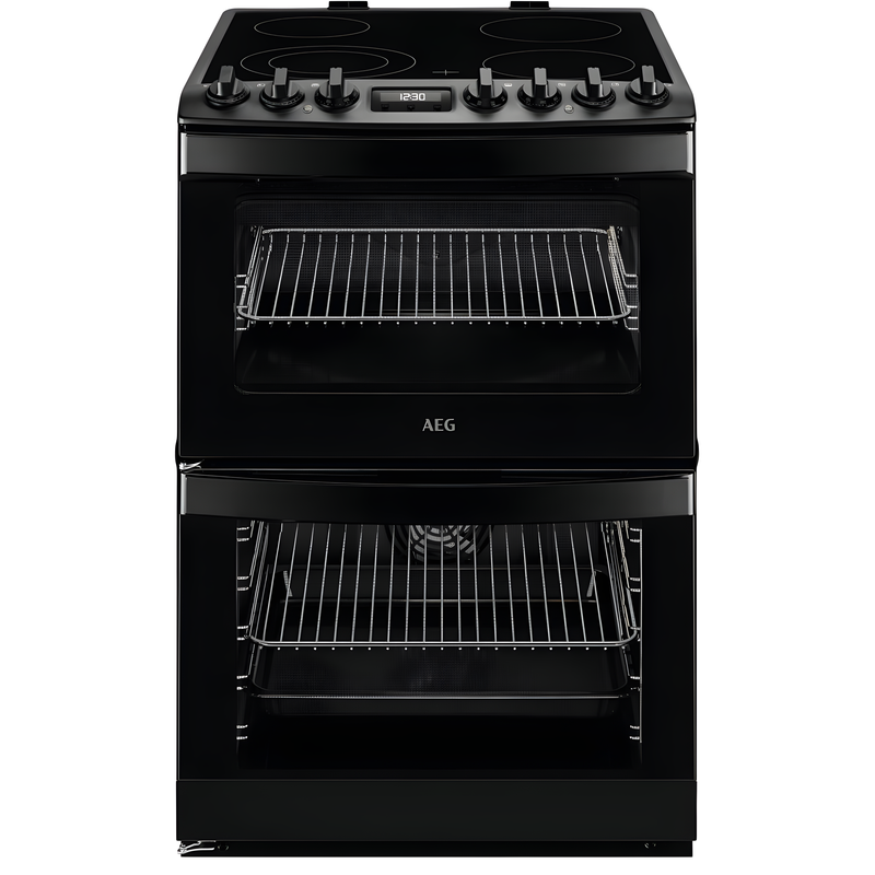 AEG CCB6741MCB - Black Double Electric Cooker - 73/39L Capacity - A Energy Rating