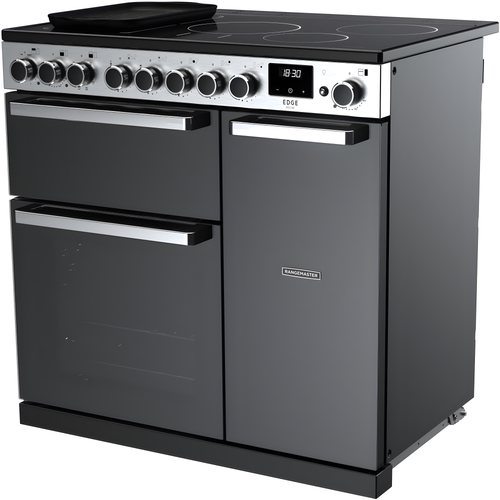 Rangemaster EDDL90EIGBLK/CM1 Edge Deluxe 90cm Induction Black Glass/Chrome