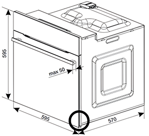 CDA SC030BL - Black 65L Single Oven - 59.5 x 59.5 x 57.0 cm - A Energy Rating