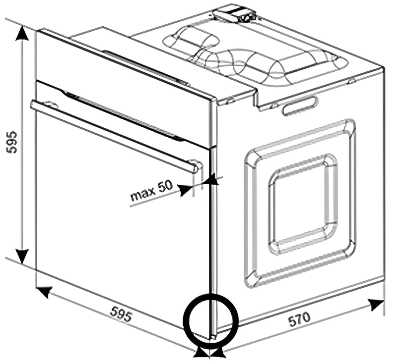 CDA SC030BL - Black 65L Single Oven - 59.5 x 59.5 x 57.0 cm - A Energy Rating