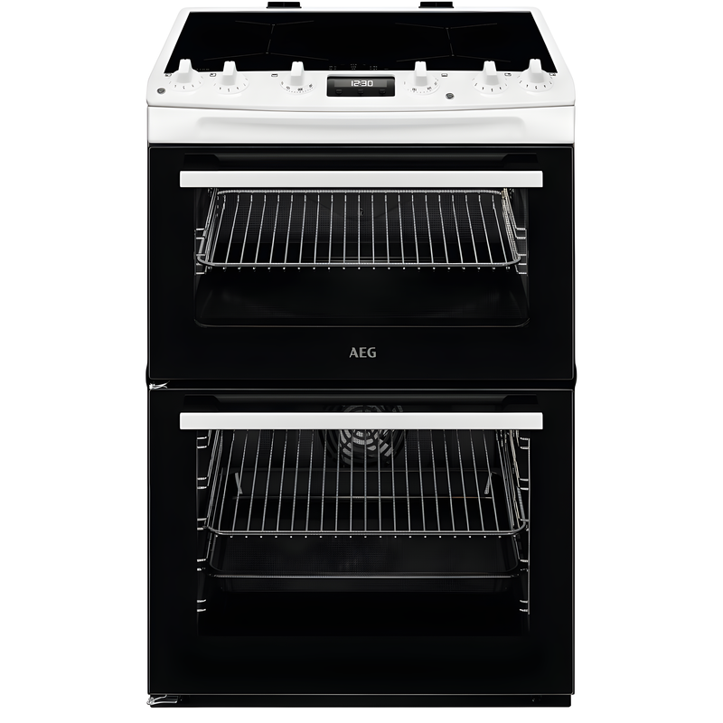 AEG CIX6540ACW - White Induction Electric Cooker with Double Oven - 77/39L Capacity - A Energy Rating