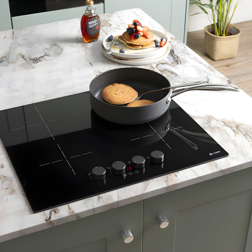 Caple C8400i - Black 59cm Induction Hob - 4 Zones - Dial Control