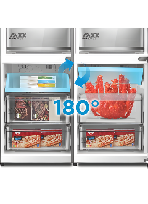 Midea MDRB548MME46 - Inox Fridge Freezer - 401L - E Energy
