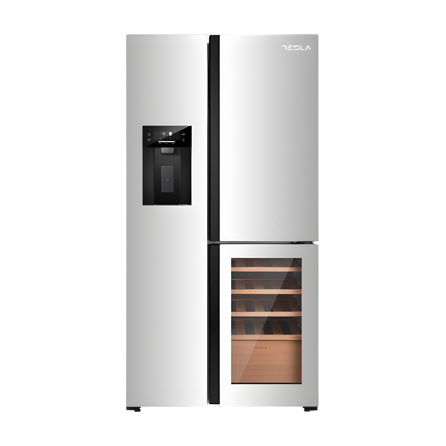 Tesla T530TDXG - Stainless Steel American Fridge Freezer - 529L - E Energy Rating