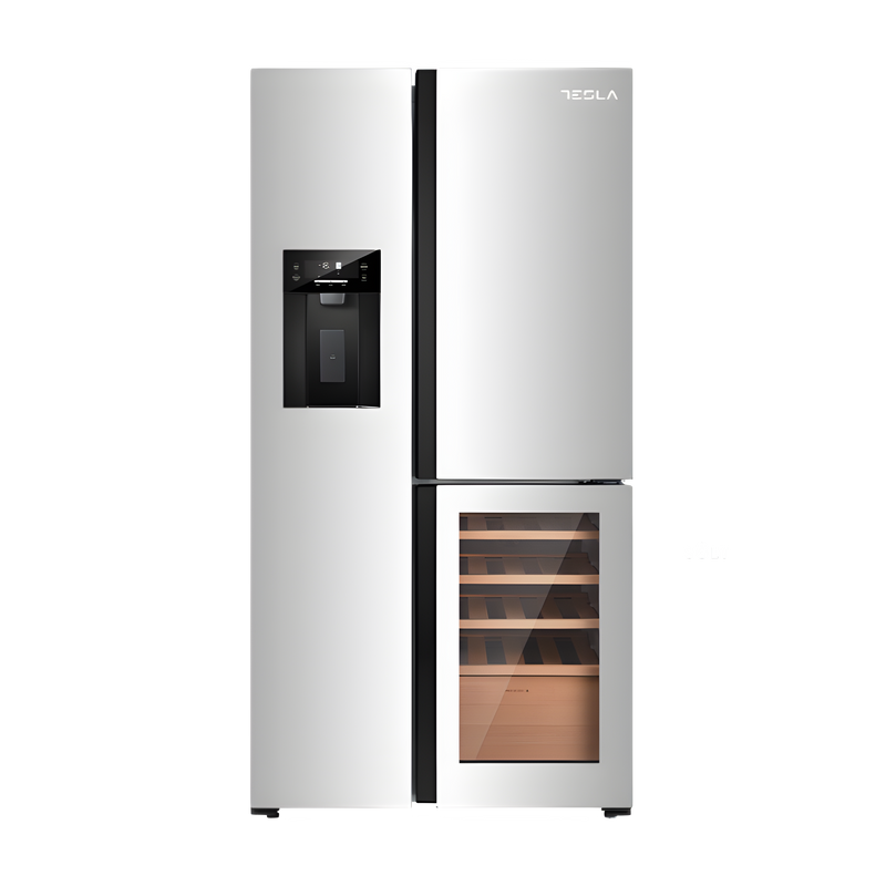 Tesla T530TDXG - Stainless Steel American Fridge Freezer - 529L - E Energy Rating