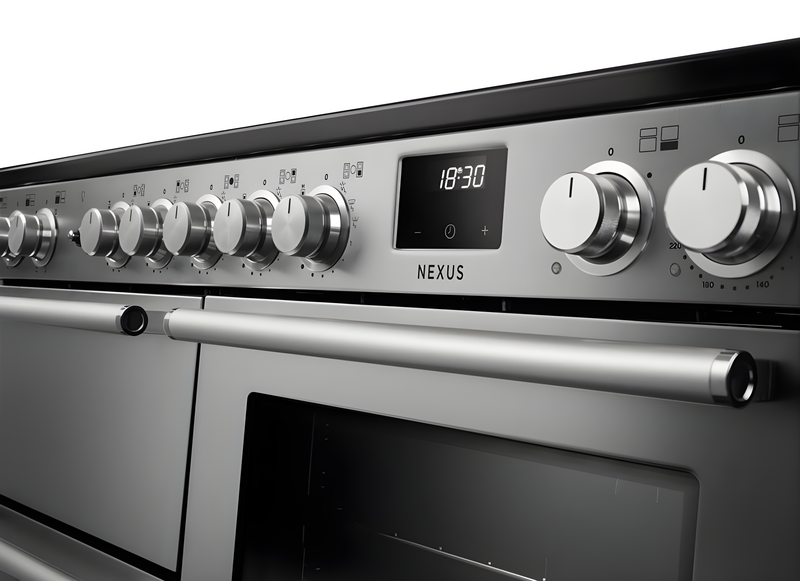 Rangemaster Nexus 110 NEXO110DFPCBL/CM1 - Charcoal Black Dual Fuel Range Cooker - 110cm - A Energy