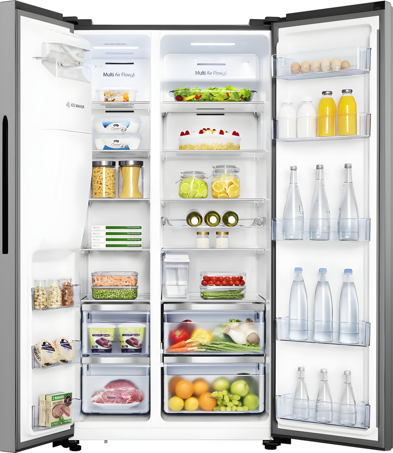 Hisense RS694N4TZE - Grey American Fridge Freezer - 562L - E Rating