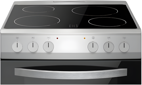 Amica AFC602SS 60cm Ceramic Electric Cooker with Double Oven, A Rated - Silver