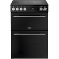 Belling FSA VISION 60E BSS 444412050 - Black & Silver Steel Freestanding Electric Ceramic Cooker - 99L Double Oven - A Energy