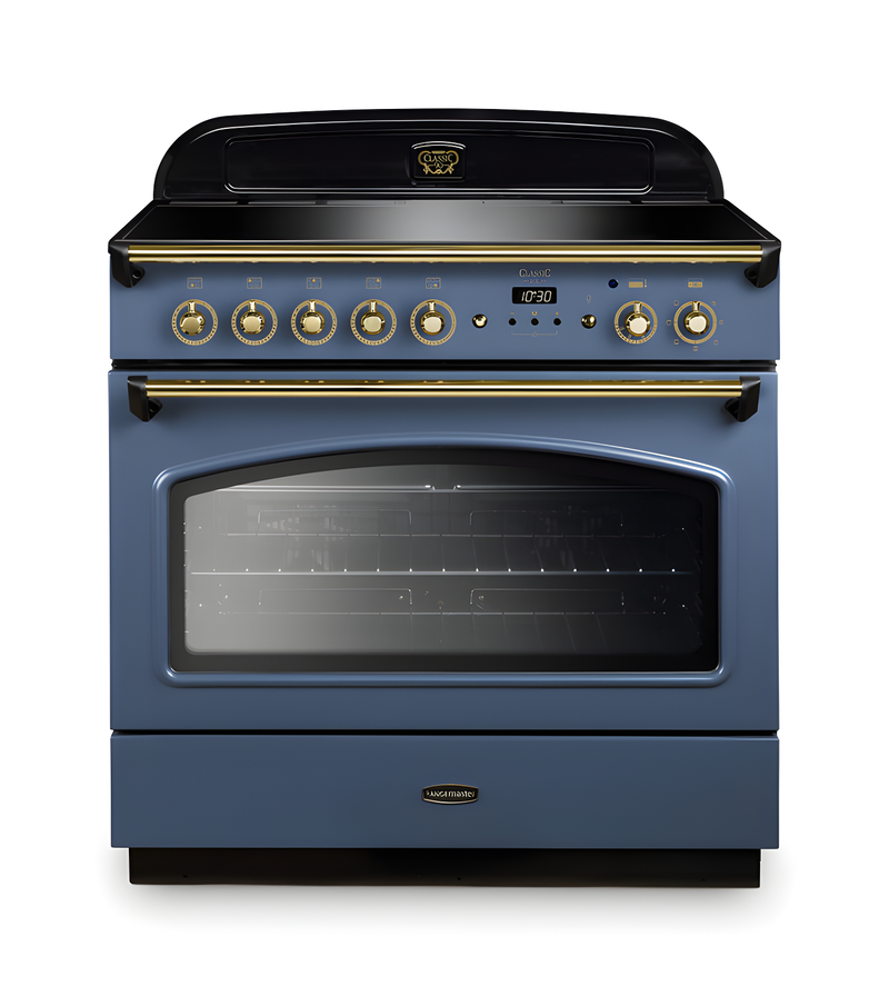 Rangemaster CLAS90FXEISB/B - Stone Blue 90cm Range Cooker - Induction Hob - A Energy