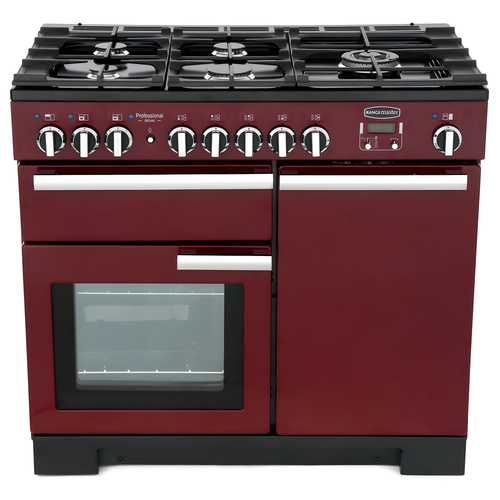 Rangemaster PDL100DFFCY/C - Cranberry Red Dual Fuel Range Cooker - 150L - A Rated