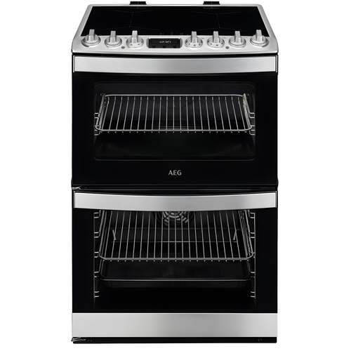 AEG CIB6734ACM - Stainless Steel Induction Electric Cooker with Double Oven - 73/39 Litres - A energy