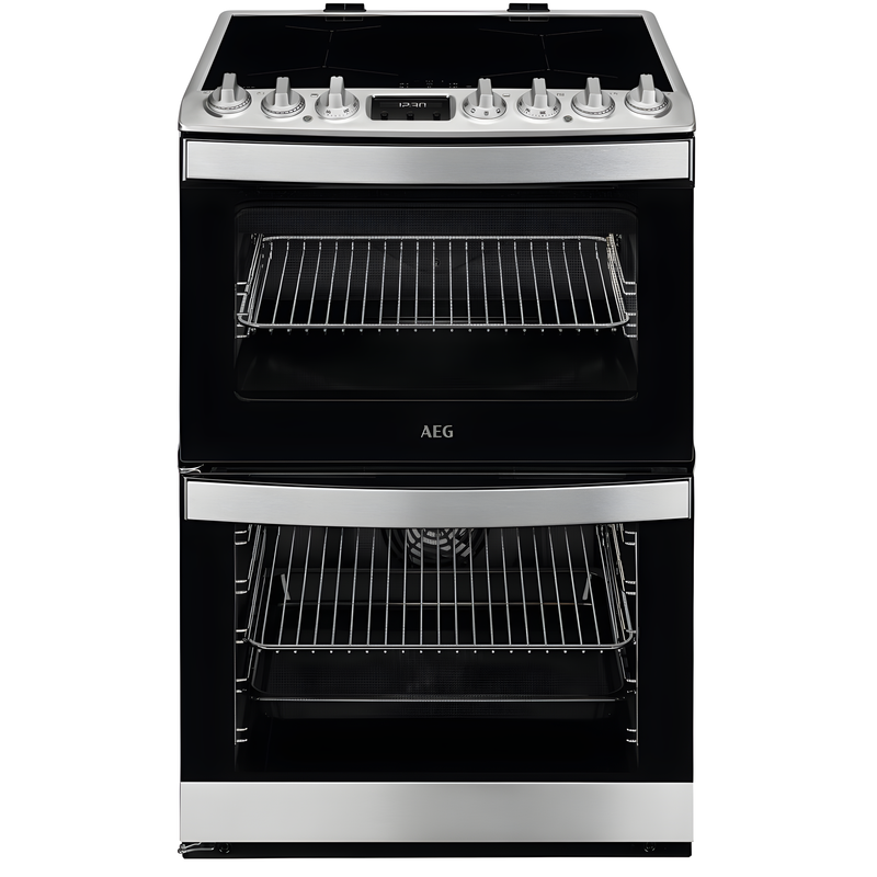 AEG CIB6734ACM - Stainless Steel Induction Electric Cooker with Double Oven - 73/39 Litres - A energy