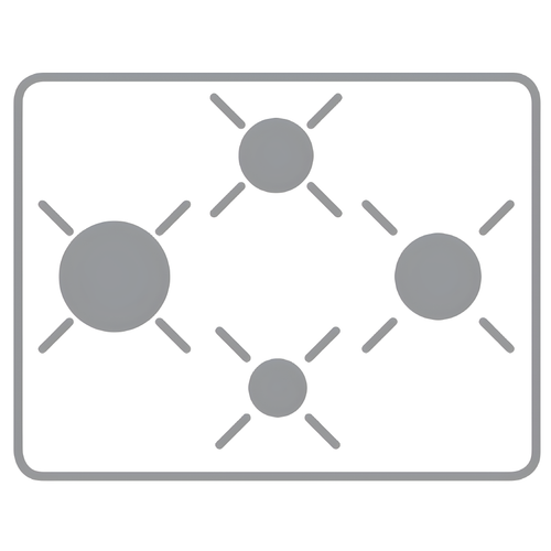 SmegSR60GHS - Stainless Steel Gas Hob - 4 Cooking Zones
